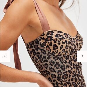 NWT Free People Leopard Print Midi Dress